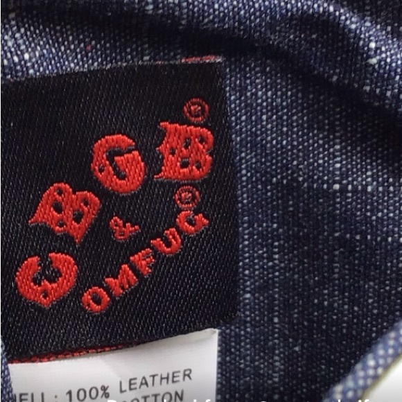 VTG Y2K CBGB WHITE 100% LEATHER BAG~SILVER BUTTERFLY CLASP & CHAIN~DENIM LINING - Picture 5 of 9